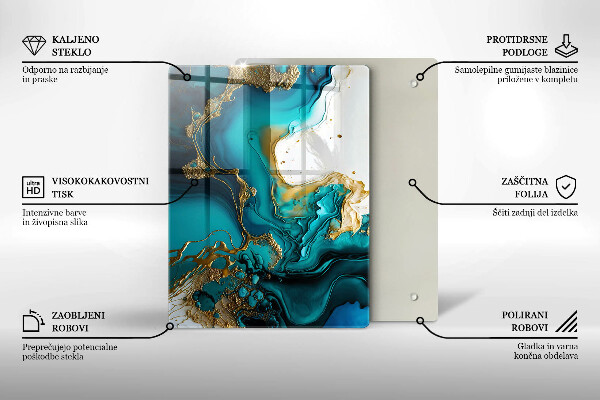 Kryt na varnou desku Tyrkysová abstrakce