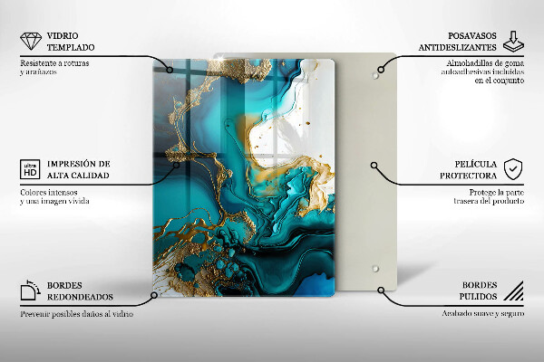 Kryt na varnou desku Tyrkysová abstrakce