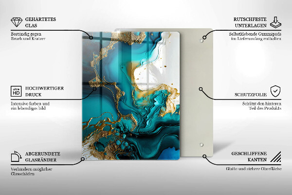 Kryt na varnou desku Tyrkysová abstrakce