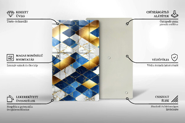 Kryt na varnou desku Zlaté mramorové kosočtverce