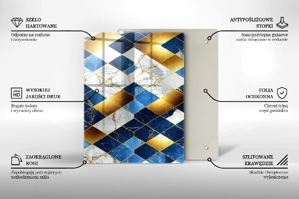 Kryt na varnou desku Zlaté mramorové kosočtverce