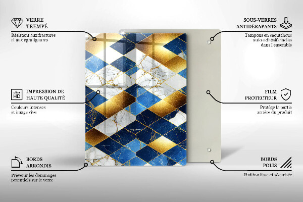 Kryt na varnou desku Zlaté mramorové kosočtverce