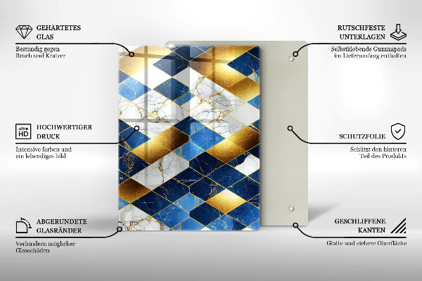 Kryt na varnou desku Zlaté mramorové kosočtverce