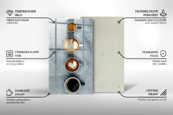 Kryt na varnou desku Kuchyně - hrnky na kávu