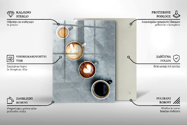 Kryt na varnou desku Kuchyně - hrnky na kávu