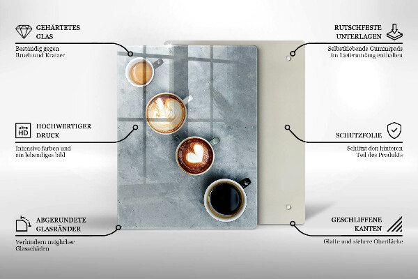 Kryt na varnou desku Kuchyně - hrnky na kávu