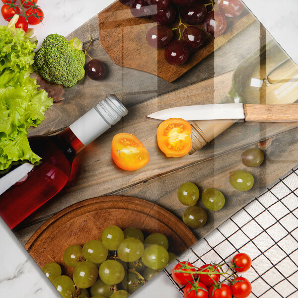 Kryt na varnou desku Láhve vína a hrozny