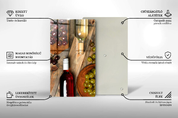 Kryt na varnou desku Láhve vína a hrozny