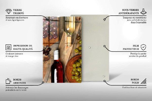 Kryt na varnou desku Láhve vína a hrozny