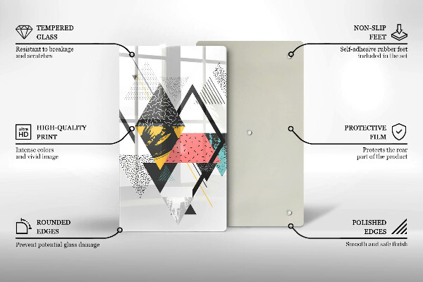 Kryt na varnou desku Abstraktní trojúhelníky