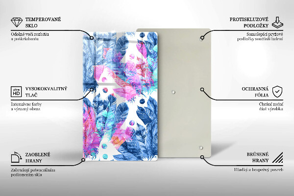 Kryt na varnou desku Peří boho ilustrace