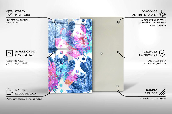 Kryt na varnou desku Peří boho ilustrace