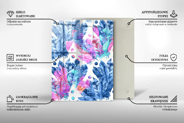 Kryt na varnou desku Peří boho ilustrace