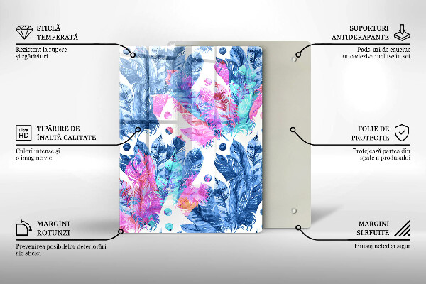 Kryt na varnou desku Peří boho ilustrace