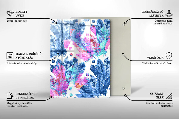 Kryt na varnou desku Peří boho ilustrace