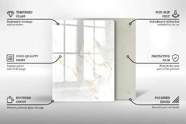 Kryt na varnou desku Elegantní mramorový kámen