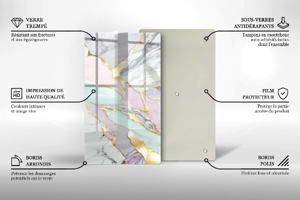 Kryt na varnou desku Pastelový mramor