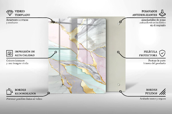 Kryt na varnou desku Pastelový mramor