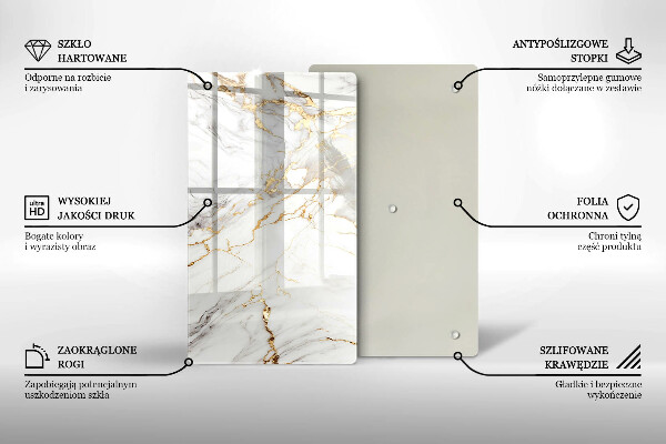 Kryt na varnou desku Světlý mramor se zlatem