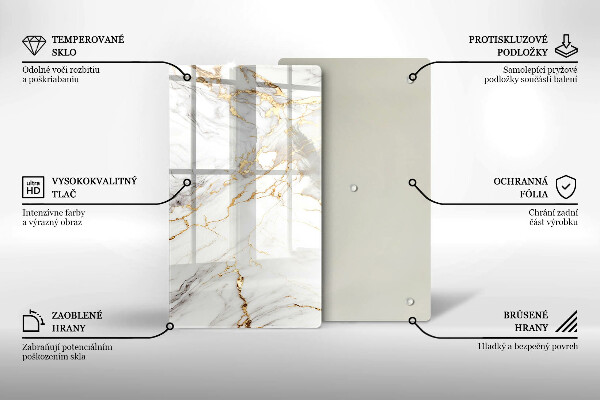 Kryt na varnou desku Světlý mramor se zlatem