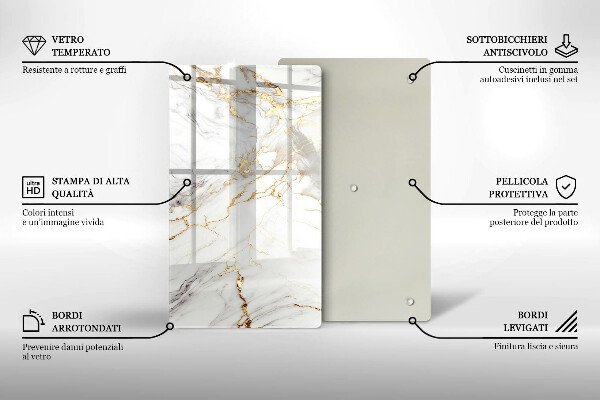 Kryt na varnou desku Světlý mramor se zlatem