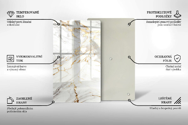 Kryt na varnou desku Světlý mramor se zlatem