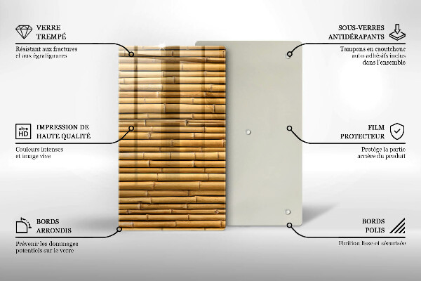 Sklo za sporák Přírodní boho bambus