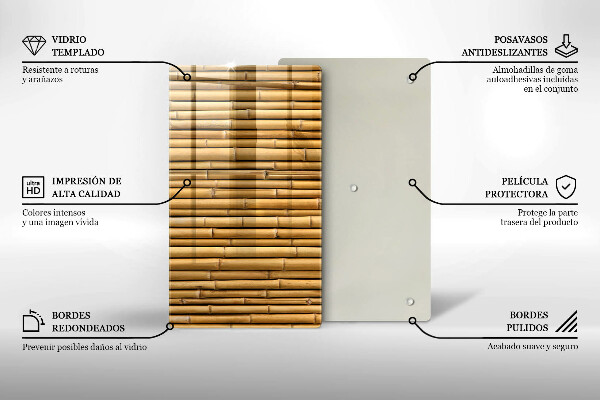 Sklo za sporák Přírodní boho bambus