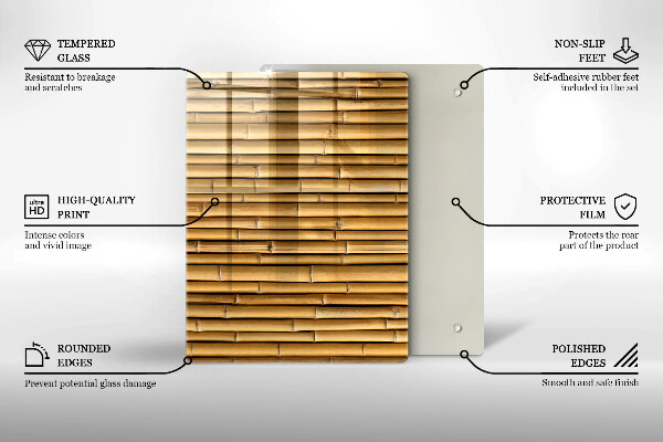 Sklo za sporák Přírodní boho bambus