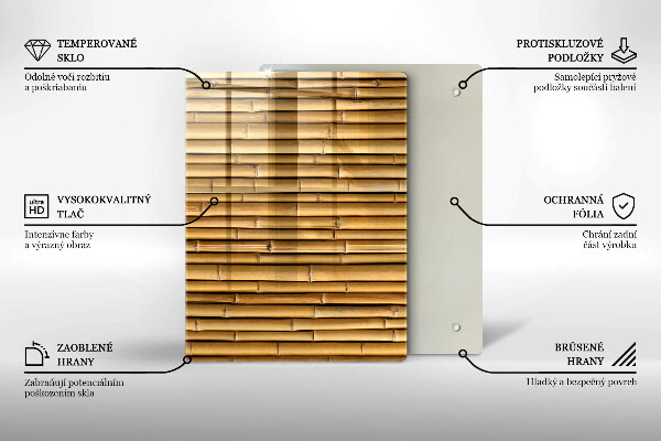Sklo za sporák Přírodní boho bambus