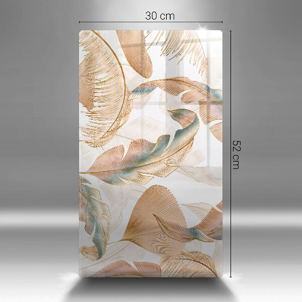 Kryt na varnou desku Boho peří a listy