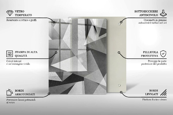 Kryt na varnou desku Konkrétní ostrá abstrakce