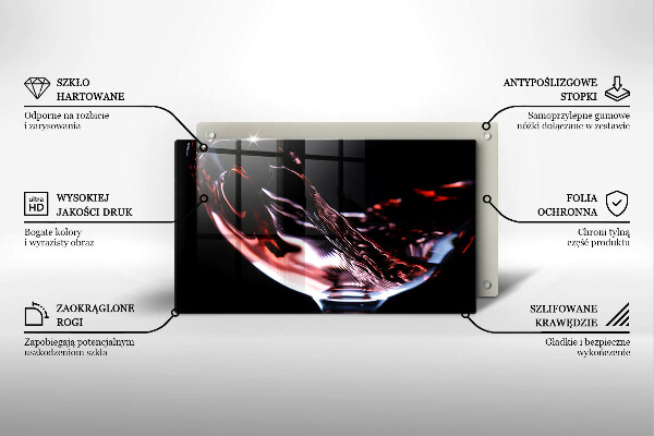 Kryt na varnou desku Sklenka červeného vína