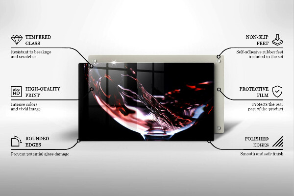 Kryt na varnou desku Sklenka červeného vína