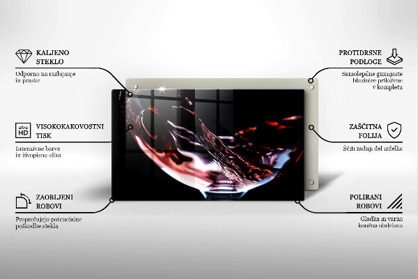 Kryt na varnou desku Sklenka červeného vína