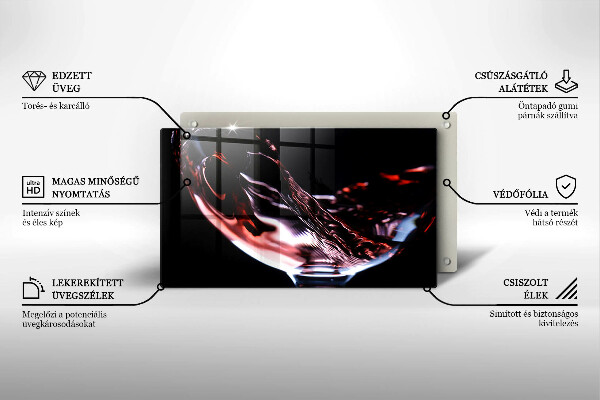 Kryt na varnou desku Sklenka červeného vína