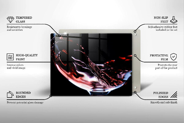 Kryt na varnou desku Sklenka červeného vína