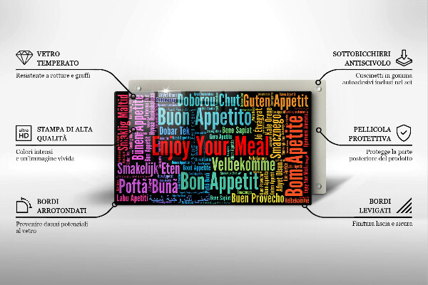 Kryt na varnou desku Titulky jazyky dobré chuti