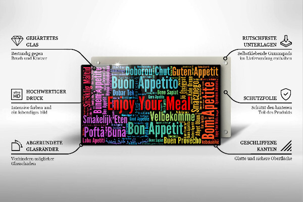 Kryt na varnou desku Titulky jazyky dobré chuti