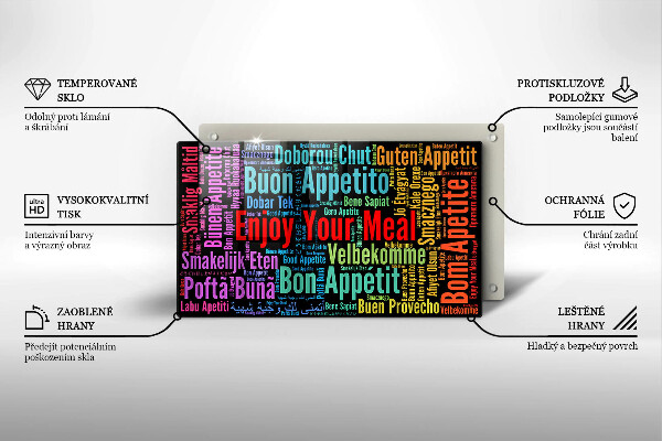 Kryt na varnou desku Titulky jazyky dobré chuti