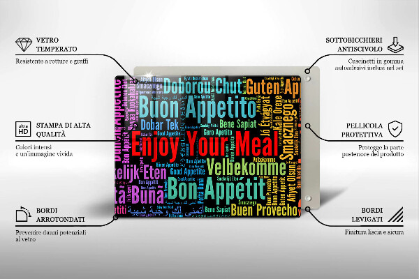 Kryt na varnou desku Titulky jazyky dobré chuti