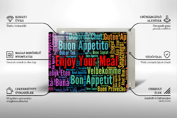 Kryt na varnou desku Titulky jazyky dobré chuti