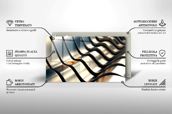 Kryt na varnou desku 3d kovové tvary