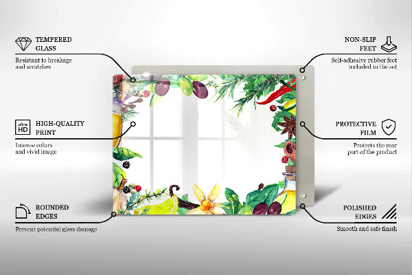 Sklo za sporák Malované jídlo