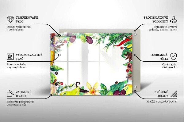 Sklo za sporák Malované jídlo