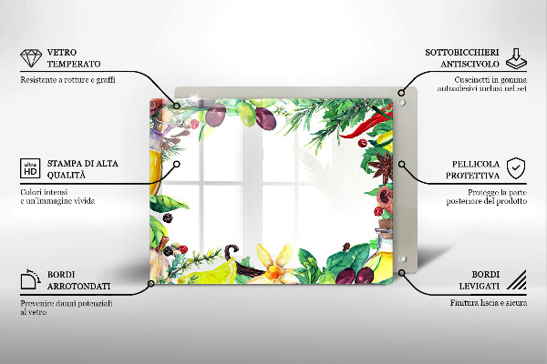 Sklo za sporák Malované jídlo