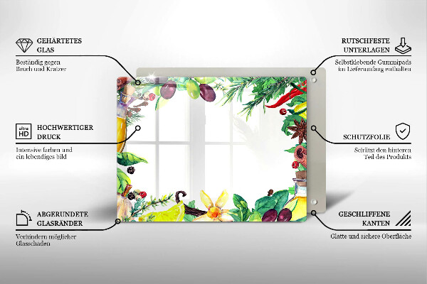 Sklo za sporák Malované jídlo