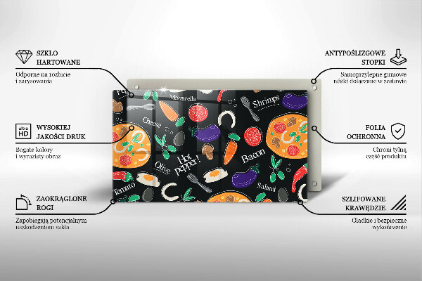 Kryt na varnou desku Jídlo ilustrace