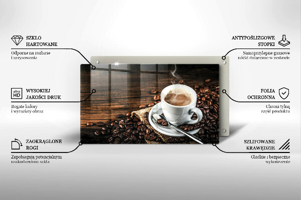 Sklo za sporák Šálek a kávová zrna