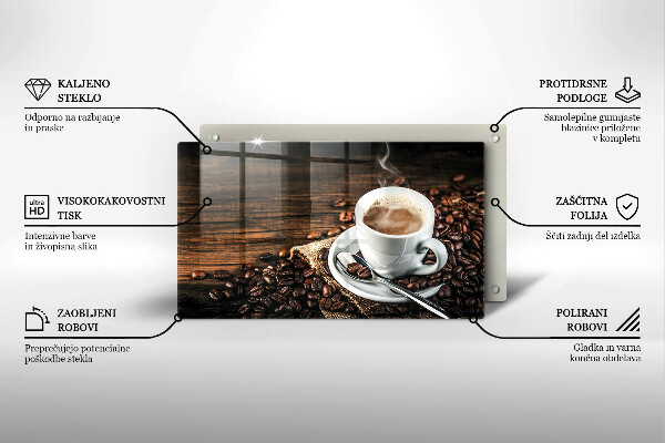 Sklo za sporák Šálek a kávová zrna